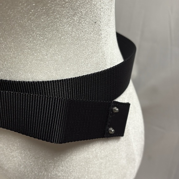 Michael Kors Leather & Nylon Studded Adjustable Belt Black